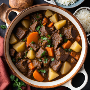 Carne guisada & arroz blanco Plate